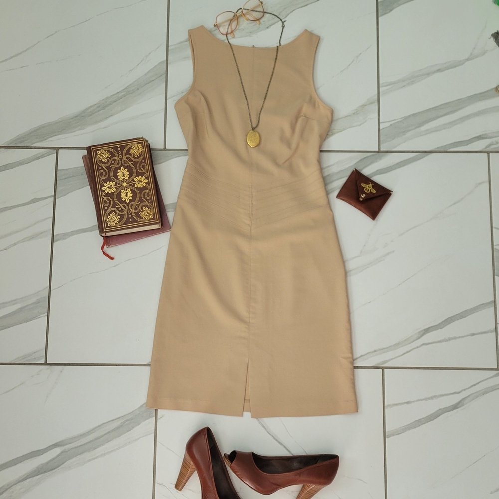 VIntage y2k Cream Bodycon Sleeveless Dress 3/4
